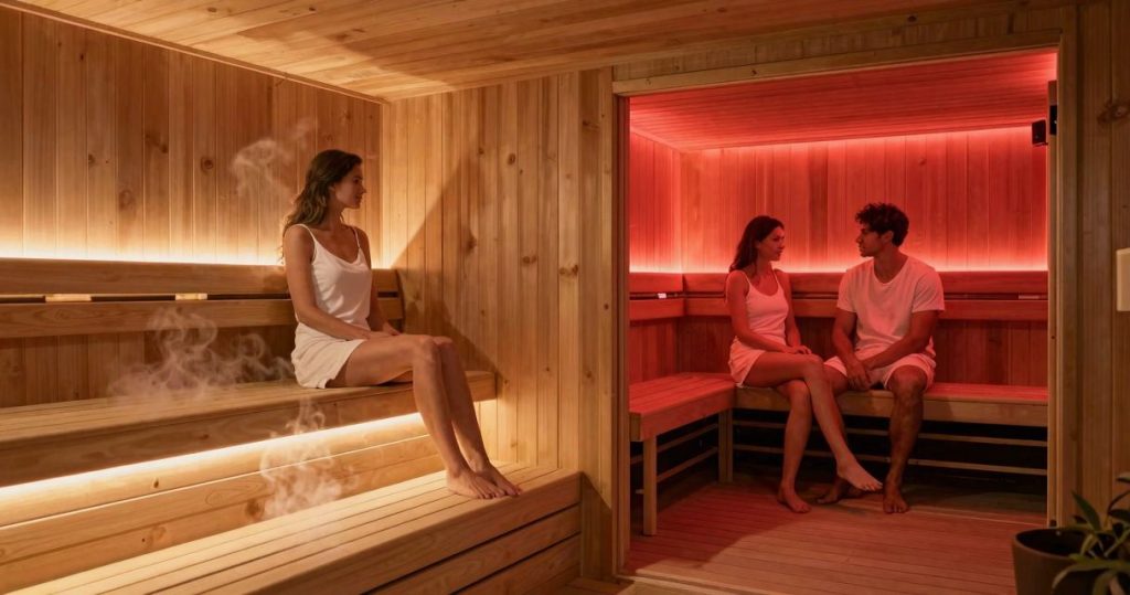 Sauna finlandais ou infrarouge en love room : lequel choisir ?